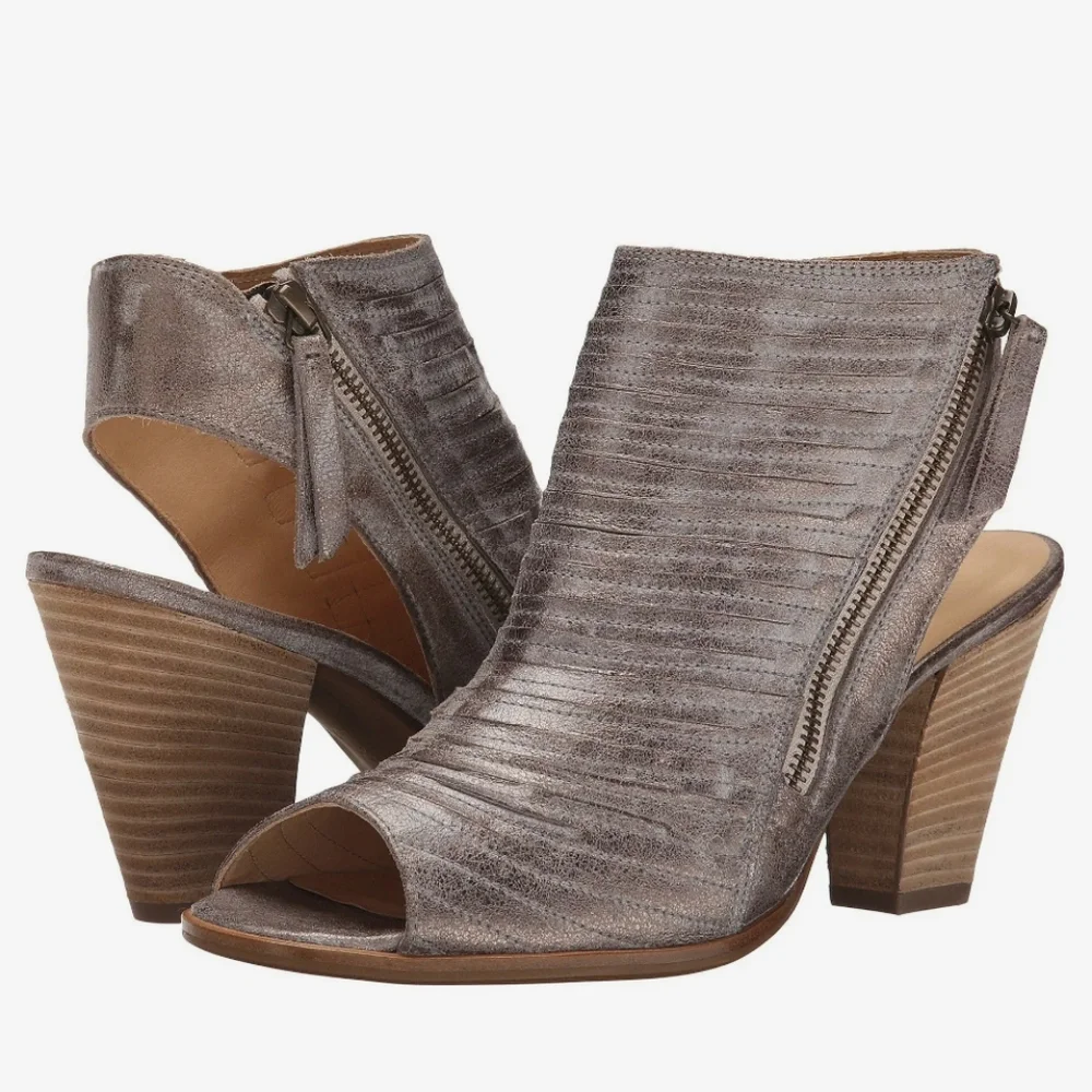 NWT Paul Green Peep Toe Leather Booties Eco Fit Austria UK 3 EU 36 Taupe Comfort